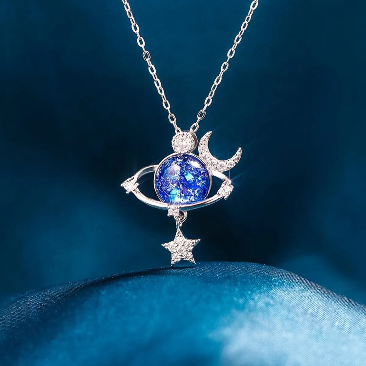 Star Moon Plating Pendant Necklace