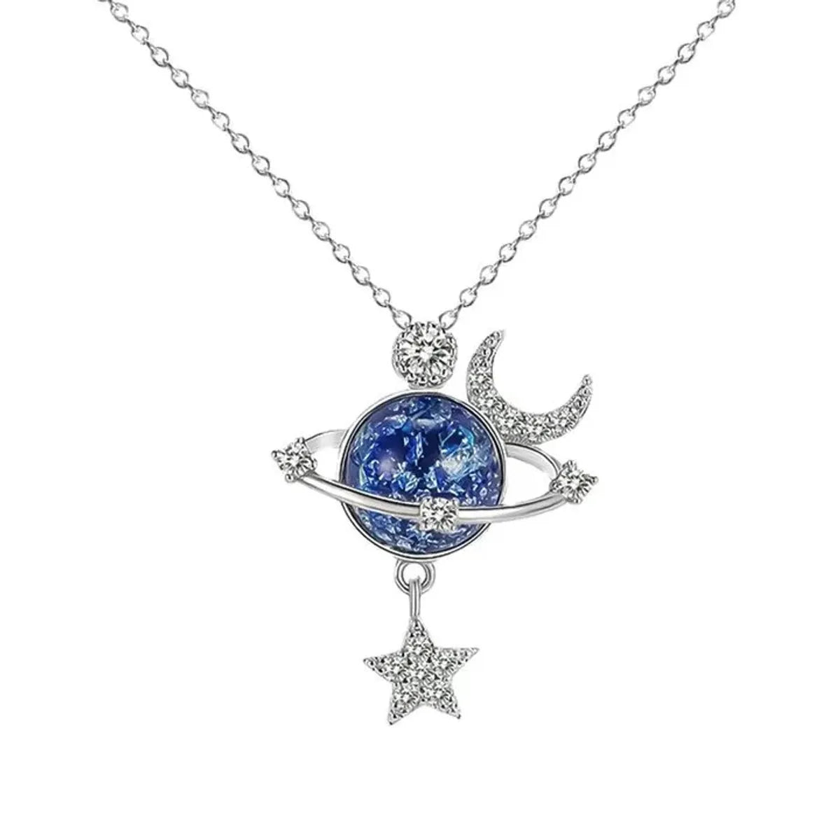 Star Moon Plating Pendant Necklace