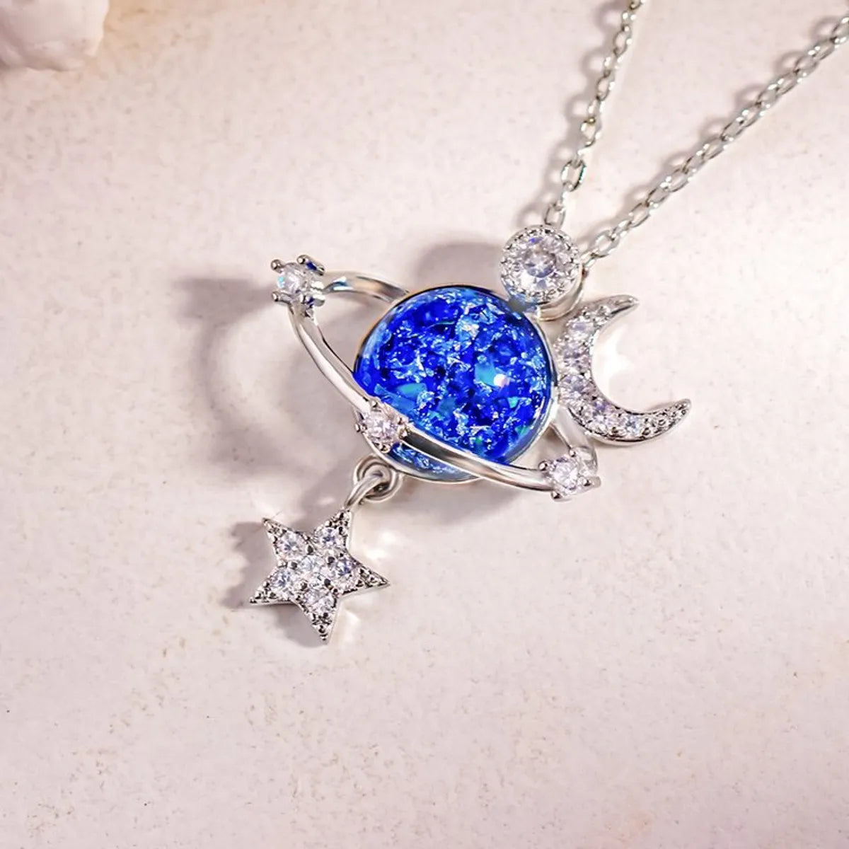 Star Moon Plating Pendant Necklace